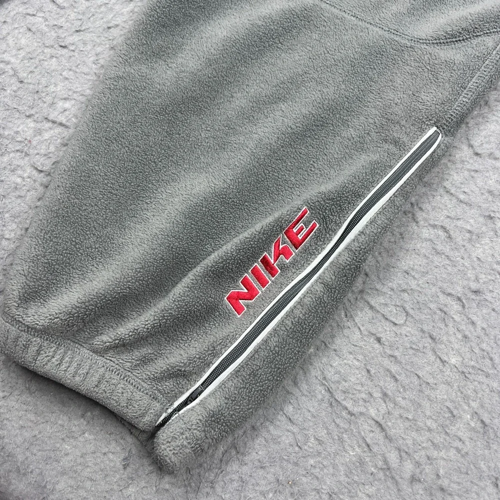 VTG Nike Baggy Sweatpants Men's XL Gray‎ Tag Heavy Fleece Ankle Zip Joggers Y2K